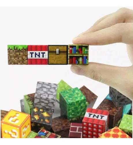 Brinquedo Blocos Minecraft Magnéticos